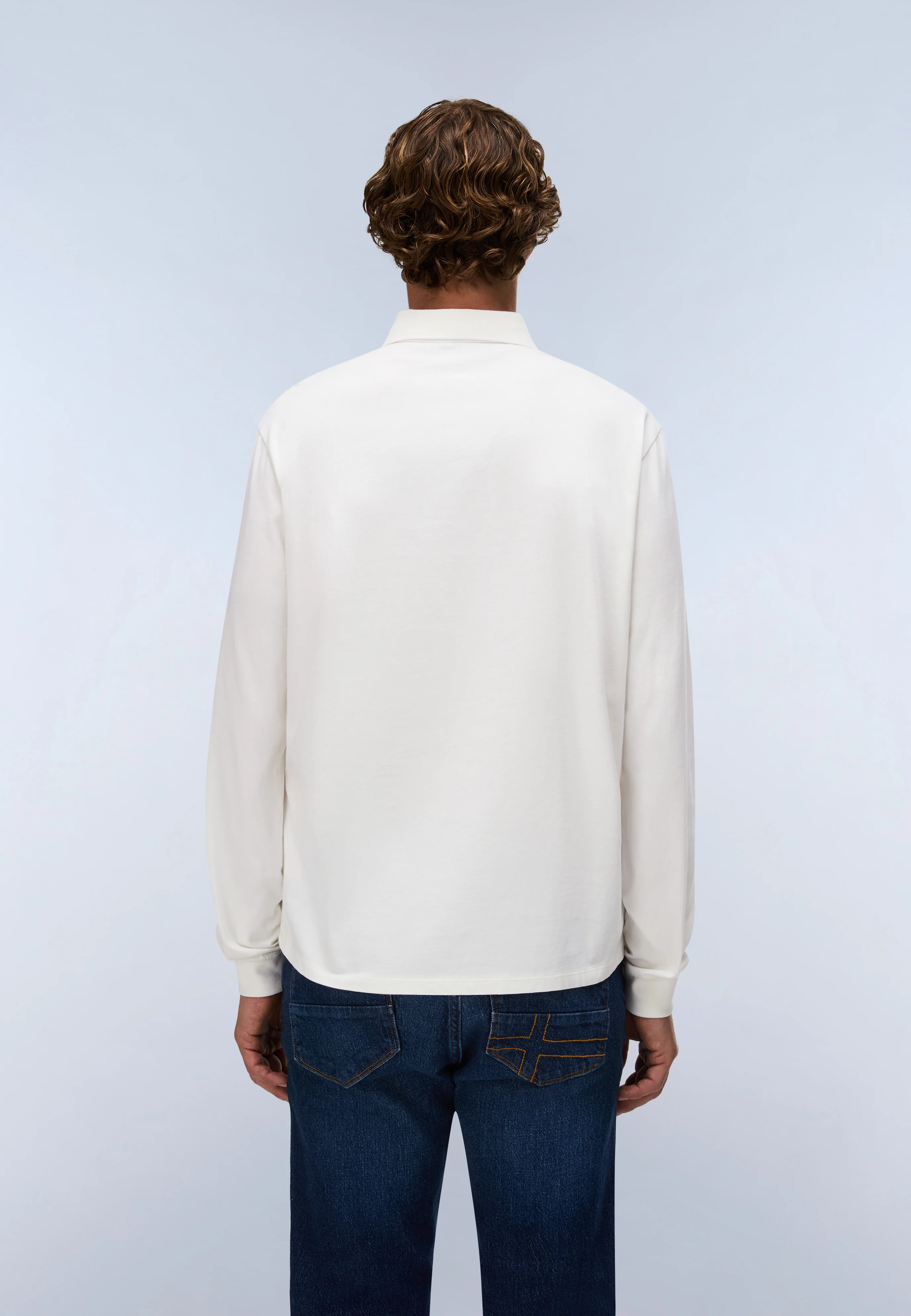 Badge Jersey Long Sleeve Polo Shirt - Image 4