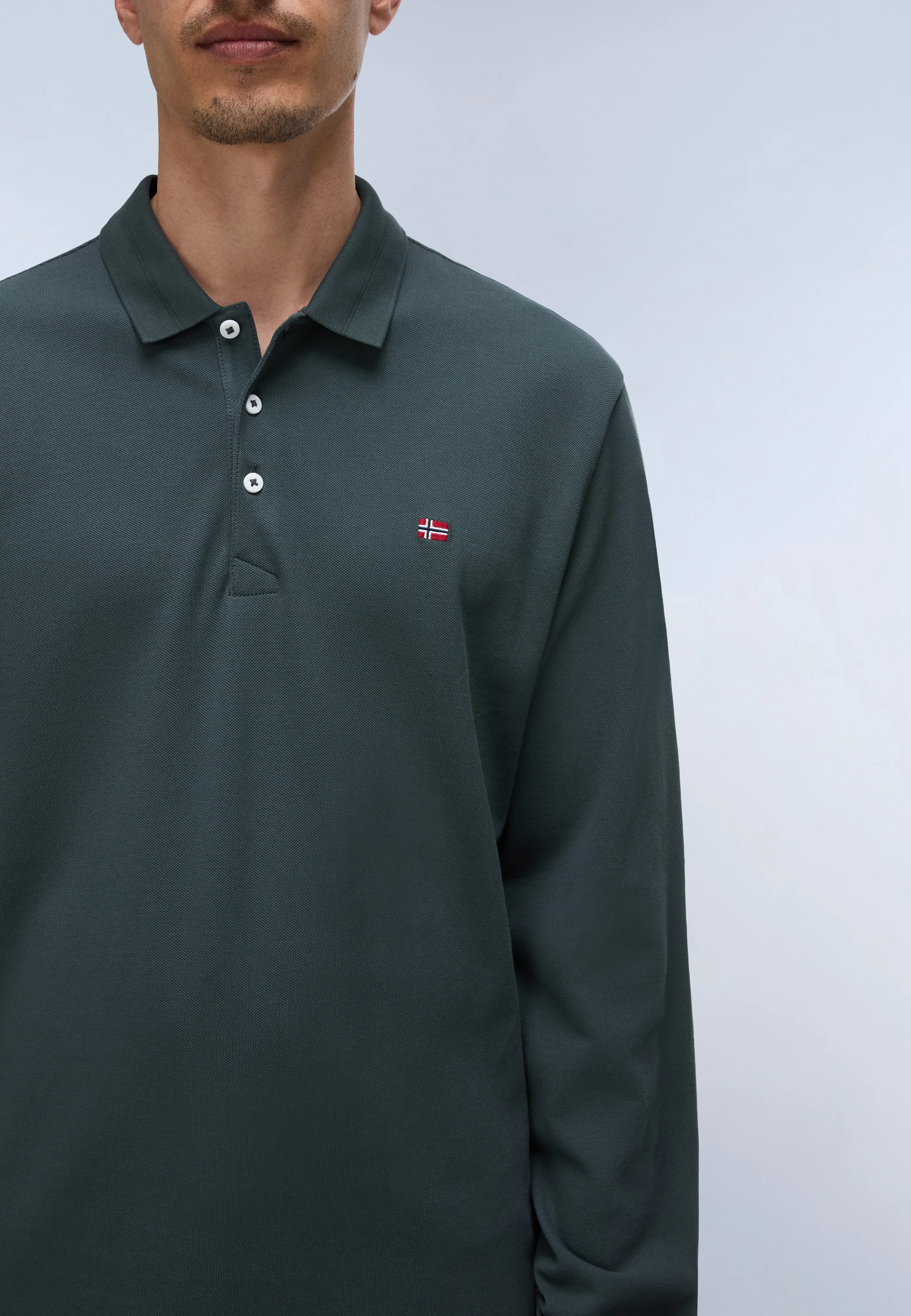 Ealis Piqué Long Sleeve Polo Shirt - Image 4